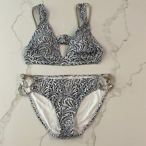 Aerie Navy and White Bikini Set